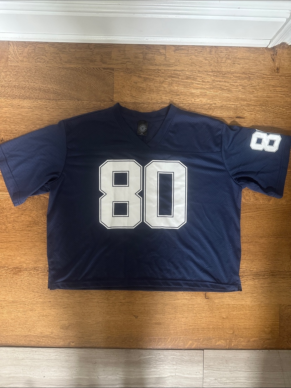PacSun Navy Blue Mesh Jersey with White '80' Graphic